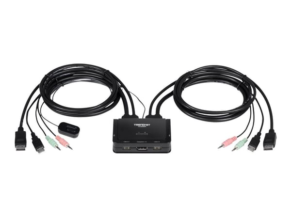 TRENDnet TK 220DPI - KVM / lydsvitsj - 2 x KVM/lyd - 1 lokalbruker - stasjonær - TAA-samsvar