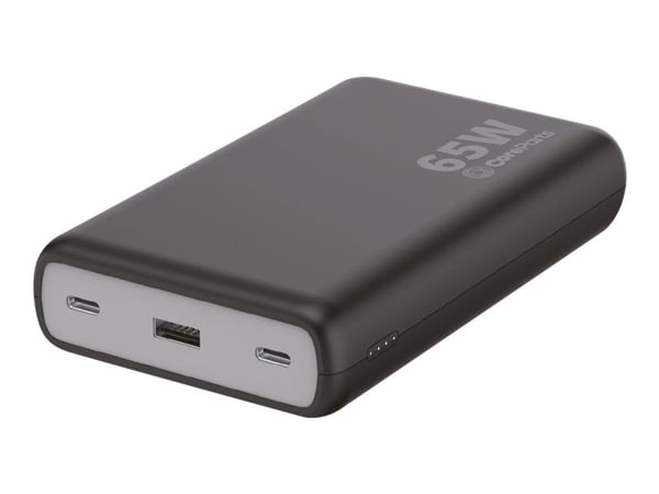 CoreParts - Strømbank - 20000 mAh - 74 Wh - 3.25 A - PD, QC 3.0 - 3 utgangskontakter (2 x USB-C, USB) - svart