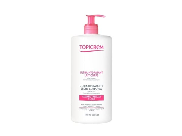 Topicrem UH Leche Ultra Hidratante Corporal, Maito, Unisex, Suojaava, Kosteuttava, Hoitava, Kuiva iho, 1000 ml, Kaikenikäisille