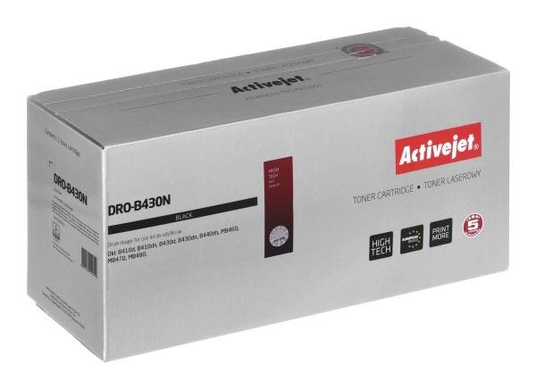 Activejet DRO-B430AN Printer OKI black, Kompatibel, OKI, OKI: B410d, B410dn, B430d, B430dn, B440dn, MB460, MB470, MB480., 1 stykker, 25000 sider, L...