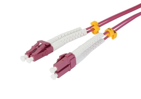 LWL2FiberPatchk 20mtrLCLC 50125umOM4 AD2mm fleksibel anti-knekkhylse Synergy 21