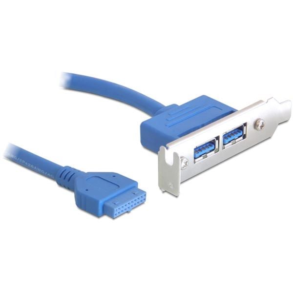 Delock Slot bracket - USB-panel - 19-pins USB 3.0-plugg (hunn) til USB-type A (hunn) - 40 cm