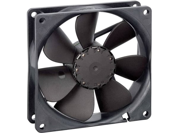 ebm-papst 3414NHH-320, Vifte, 9,2 cm, 3250 RPM, 102 m³/t, Sort