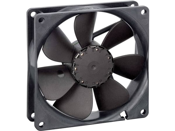 ebm-papst 3414NG, Vifte, 9,2 cm, 2700 RPM, 84 m³/t, Sort