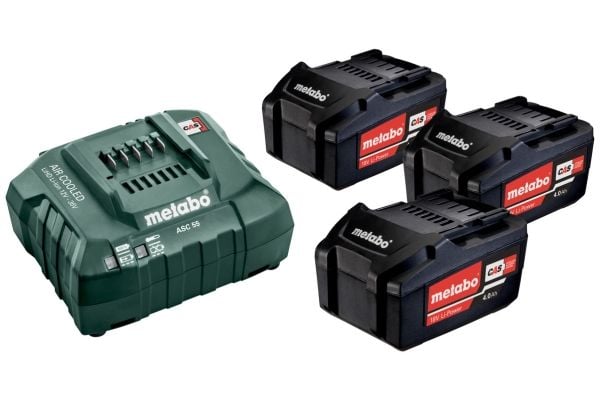 METABO. 3x4.0Ah AKKU + LATURI ASC 55