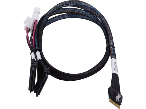 Microchip Technology 2305500-R, 0,8 m, SlimSAS ×8 (SFF-8654), 2SFF-8639 ×4 U.2, Rett, Rett, Sort, Flerfarget