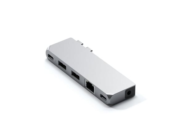 Satechi Pro Hub Mini, Langallinen, USB 3.2 Gen 1 (3.1 Gen 1) Type-C, 96 W, 1000 Mbit/s, Hopea, 40 Gbit/s
