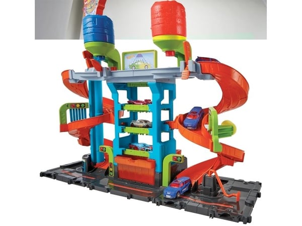 Hot Wheels City Mega Car Wash med 1 Color Shifters-bil, leke til barn, Kjøretøy og banesett, 4 år, Plast, Flerfarget