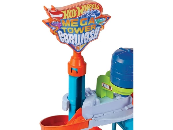 Hot Wheels City Mega Car Wash med 1 Color Shifters-bil, leke til barn, Kjøretøy og banesett, 4 år, Plast, Flerfarget
