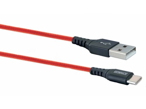 Schwaiger LPRO510 501, 1,2 m, USB A, USB C, USB 3.2 Gen 1 (3.1 Gen 1), 480 Mbit/s, Rød