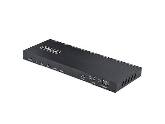 Startech 4-Port HDMI Splitter, 4K 60Hz HDMI 2.0 Video, 1 In 4 Out HDMI Splitter, 4K HDMI Splitter w/Built-in Scaler, 3.5mm/Optical Audio Port, Dura...