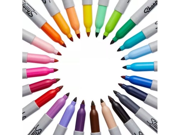 Permanentmarker sharpie, fin, rund, blå