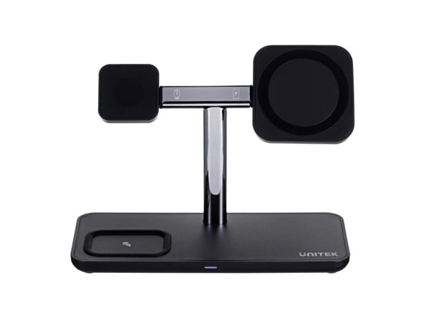 UNITEK P1212A, Frittstående, ABS, Sort, Sølv, Kontakt, Bord, 15 W