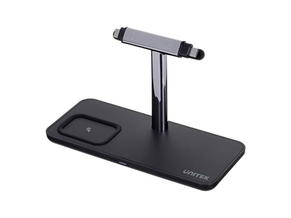 UNITEK P1212A, Frittstående, ABS, Sort, Sølv, Kontakt, Bord, 15 W