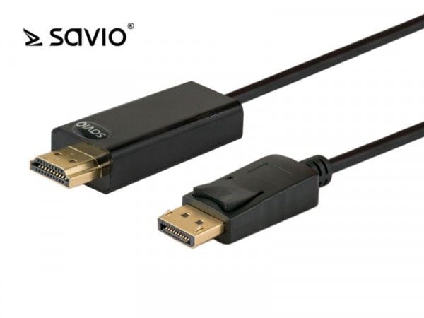 SAVIO CL-56 - HDMI-kabel - DisplayPort hann til HDMI hann - 1,5 m