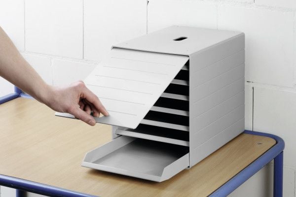 DURABLE IDEALBOX PLUS - Skuffskap - 7 rom - for C4 (229 x 324 mm) - grå