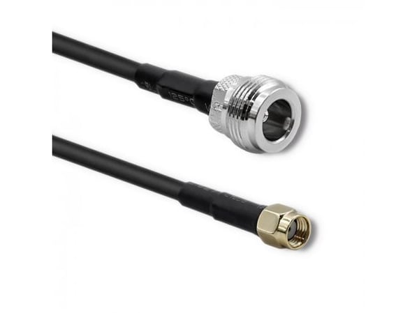 Qoltec 57028, 5 m, LMR400, N-tyyppi, RP-SMA, Musta