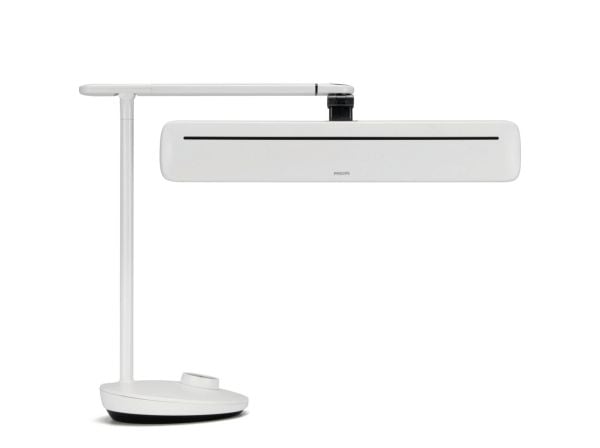 Philips Funksjonell VDT Mate-skrivebordslampe, Hvit, Metall, Soverom, Stue, Kontor, Tidsriktig, IP20, II