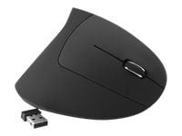 MediaRange - Vertikal mus - ergonomisk - høyrehendt - optisk - 6 knapper - trådløs - 2.4 GHz - USB trådløs mottaker - svart