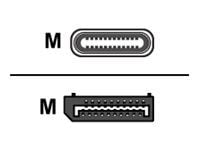 DELTACO - Adapterkabel - USB-C (hann) til DisplayPort (hann) - DisplayPort 1.2 - 1 m - 4 K 60 Hz (4096 x 2160) støtte - svart