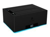ICY BOX IB-127CL-U3 - Halvledarenhet/hårddisk-array - 2 fack (SATA-600) - USB 3.2 Gen 1 (extern)