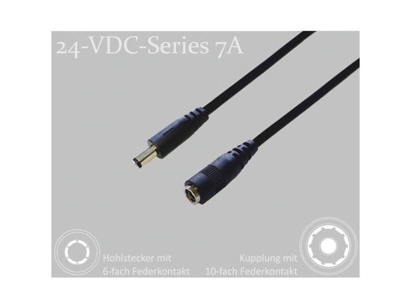 BKL Electronic DC-stikkontakt DC-hulstikk 5,5/2,5 mm til 5,5/2,5 mm, 2 m (1 stk) Single
