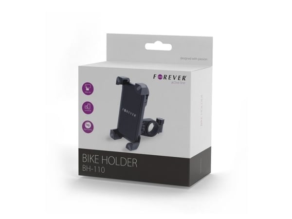 Forever BH-110, Mobiltelefon/smarttelefon, Passiv holder, Sykkel, Svart