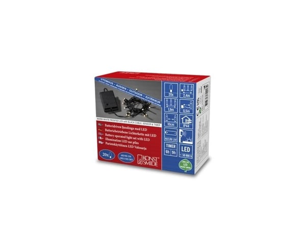 Konstsmide 3722-130, 20 lamppua, LED, Lämmin valkoinen, 2500 K, 2,6 lm, Sisä- ja ulkotila