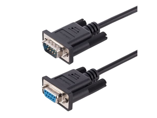 StarTech 3m RS232 Serial Null Modem Cable, Crossover Serial Cable w/Al-Mylar Shielding, DB9 Serial COM Port Cable Female to Male, Compatible w/DTE ...