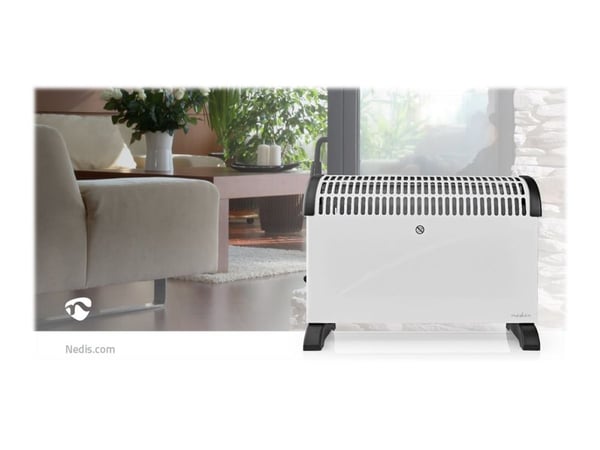 Nedis HTCO10FWT, Konvektorisähköinen tilalämmitin, 1,5 m, Sisätila, Lattia, Valkoinen, Metalli