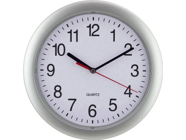EUROTIME 22222 kvarts veggur 25 cm sølv