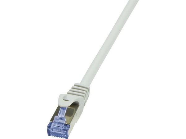 LogiLink PrimeLine - Koblingskabel - RJ-45 (hann) til RJ-45 (hann) - SFTP, PiMF - CAT 6a - halogenfri, formstøpt, uten hindringer - grå