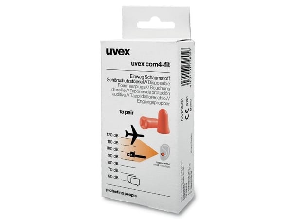 Uvex 2112131, Gjenbrukbar øreplugg, In-ear, Oransje, Trådløs, 33 dB, 15 stykker