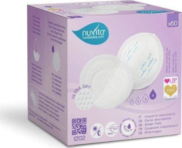 Nuvita ammeinnlegg dag/natt, 60 stk