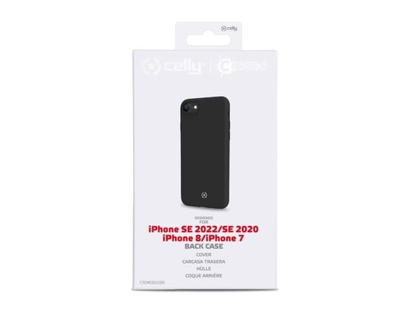 Celly CROMO, Suojus, Apple, iPhone SE 2022 iPhone SE 3rd. generation iPhone SE 2020 iPhone SE 2nd. generation iPhone 8..., 11,9 cm (4.7"), Musta