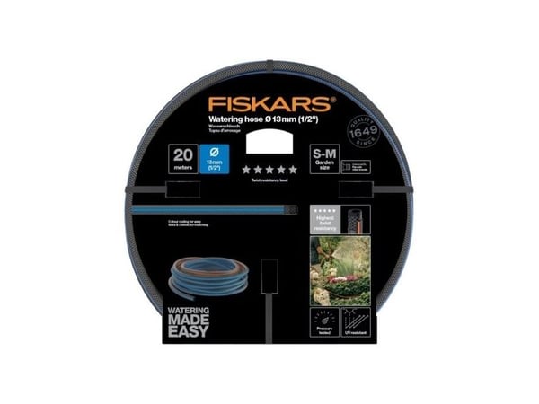 Fiskars 1027107, 20 m, Ovan jord, Blå, Grå, 1,3 cm, 1/2, Finland