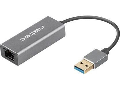 NATEC Cricket, USB 3.2 Gen 1 (3.1 Gen 1) Type-A, 100,1000 Mbit/s, Svart, RJ-45, Gjuten aluminium, 24 mm