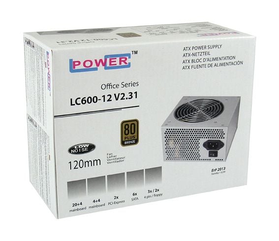 LC Power LC600-12 V2.31 - Strømforsyning (intern) - ATX12V 2.31 - 80 PLUS Bronze - 450 watt - aktiv PFC