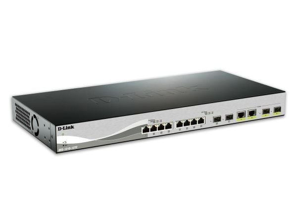 D-Link Web Smart DXS-1210-12TC - Switch - Styrt - 8 x 10GBase-T + 2 x 10 Gigabit SFP+ + 2 x kombo 10 Gigabit SFP+ - stasjonær, rackmonterbar