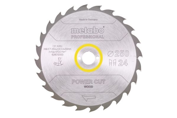 Metabo 628012000, Konstruksjons Tre med spiker, Tre, 25 cm, 3 cm, Tungsten Carbide Tipped (TCT), 2 mm, 6100 RPM