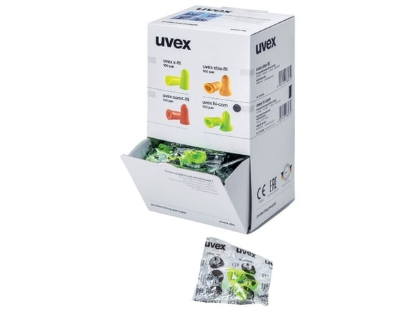 Uvex 2112095, Gjenbrukbar øreplugg, In-ear, Assorterte farger, 24 dB, 100 stykker