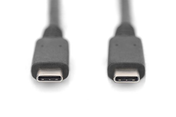 DIGITUS - USB-kabel - USB-C (hann) til USB-C (hann) - Thunderbolt 3 / USB 2.0 / USB 3.0 / USB 3.1 - 1 m - 8 K 60 Hz (7680 x 4320) støtte, 4K 60Hz (...