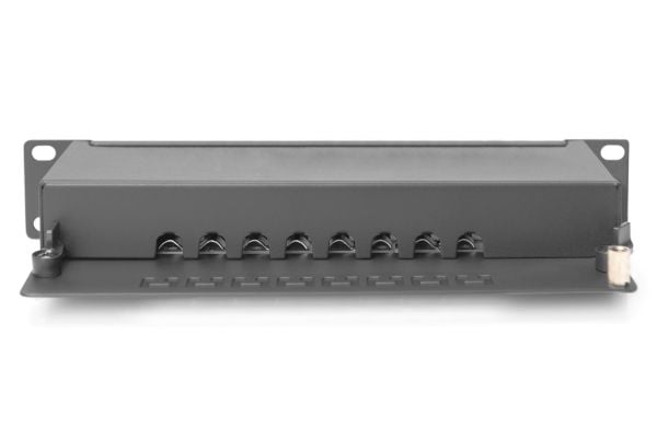 DIGITUS - Koblingspanel - rackmonterbar - CAT 6a - STP - RJ-45 X 8 - svart, RAL 9005 - 1U - 10"