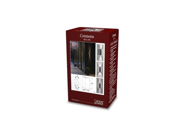 Konstsmide 7871-370, Utendørs veggbelysning, Grå, Aluminium, IP54, Fasade, I