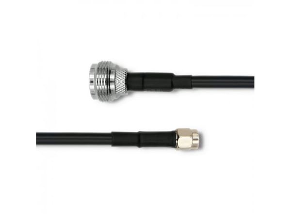 Qoltec 57027, 3 m, LMR400, N-tyyppi, RP-SMA, Musta