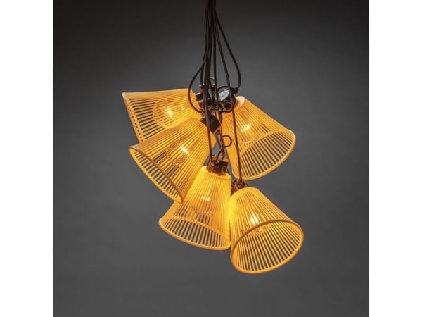 Konstsmide 2333-830 ljusslinga utomhus EEK: G (A - G) via eldrift 10 LED (RGB) bärnsten belyst längd 9,15 m kan dimmas, kan utökas