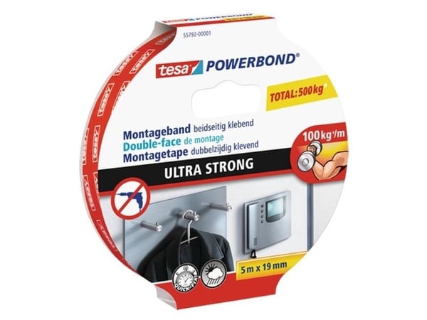 TESA TAŚMA POWERBOND 5m x 19mm ULTRA VAHVA TESA TAŚMA POWERBOND 5m x 19mm