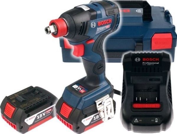 Bosch GDX 18V-200 C Professional - Støtskiftenøkkel - trådløs - 3 hastigheter - 1/4" hex socket, 1/2" firkantnøkkel - 200 N·m - 2 batterier - 18 V