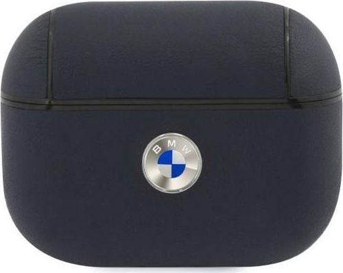 BMW ekte skinn Sølv-logo AirPods Pro-deksel - marineblå
