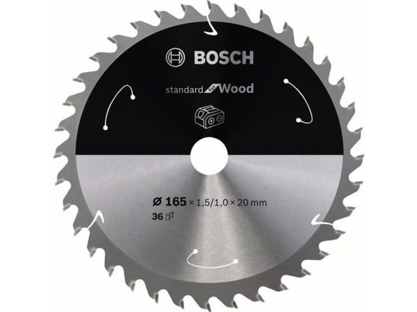 Bosch RUNDSAVKLINGE ACCU STD TRÆ 165X20MM 36T 36T